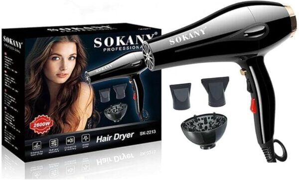 مجفف الشعر الاحترافي SOKANY بقوة 2600 واط