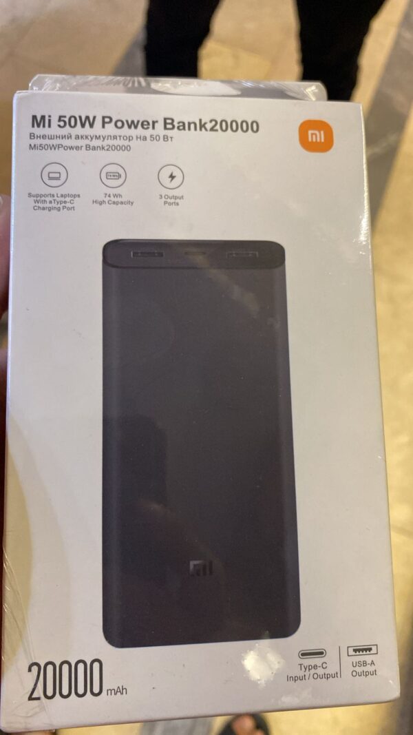 ⁦Xiaomi Power Bank 20000mAh – 50W Fast Charging / 3 Ports / Type-C⁩ - الصورة ⁦2⁩